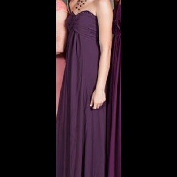 Long plum color chiffon dress
