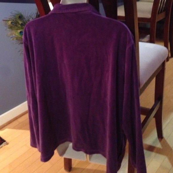 Gorgeous GRAPE COLOR VELOUR SZ 1X zip up jacket - Picture 3 of 4