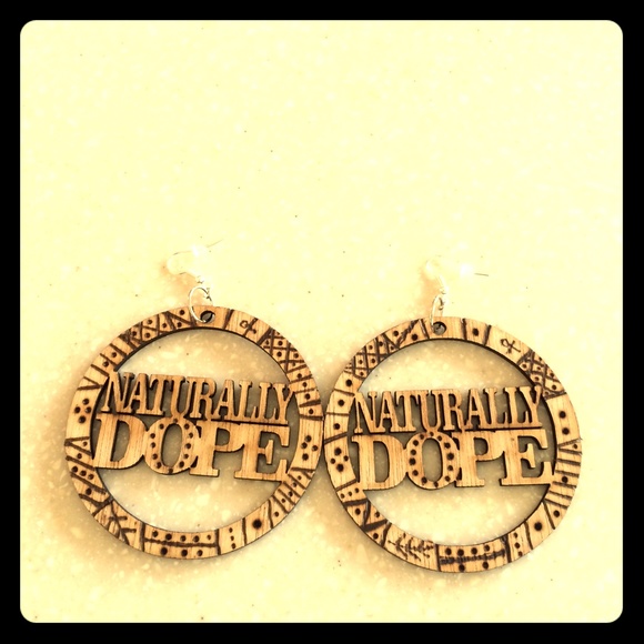 Handcrafted WoodBurned  Earrings "Naturally Dope"