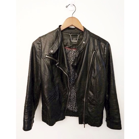 Zara black faux leather jacket