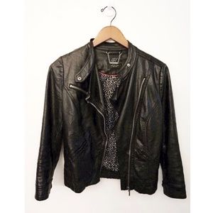 Zara black faux leather jacket