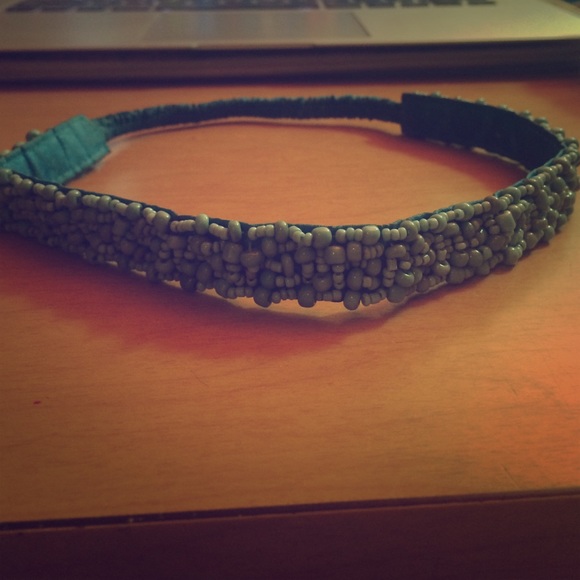 Turquoise beaded headband