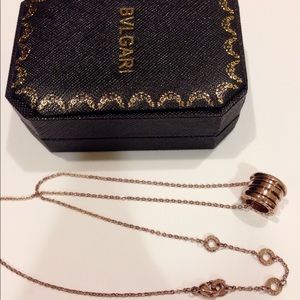 New! Bvlgari 18K Rose Gold B-Zero 1 Necklace