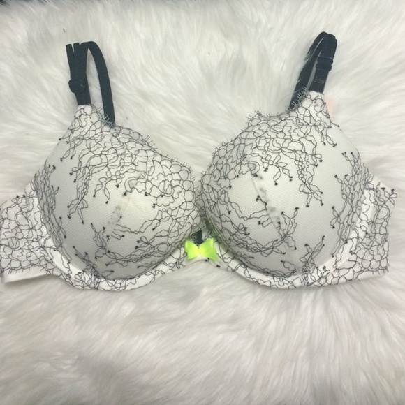 Victoria's Secret White and Black Lace Bra