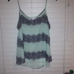 lace print tank top
