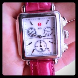 Pink Leather Authentic Michele Watch