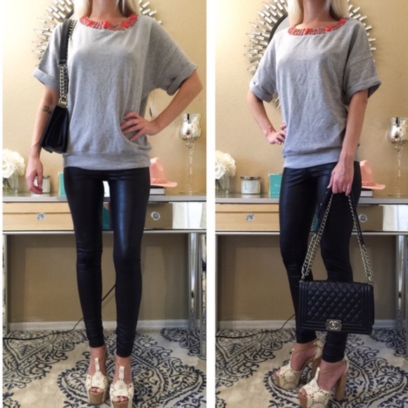 ๐ฒBuy 1 Get 1 Free๐ฒ Halogen Grey Embellished Topโข - Picture 2 of 3