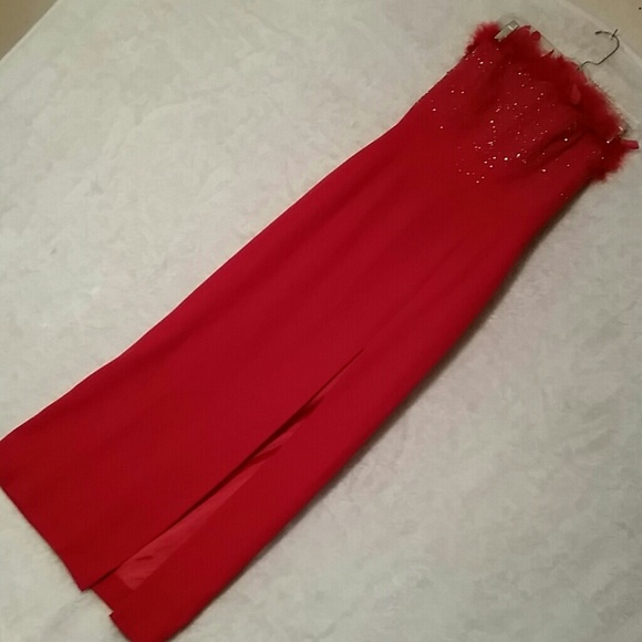 Red long dress