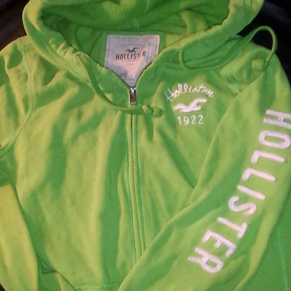 Green Hollister Zip Up Hoodie