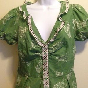 Anthro Butterfly Blouse