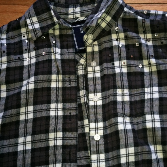 PINK Sparkly black and white flannel - Picture 2 of 3