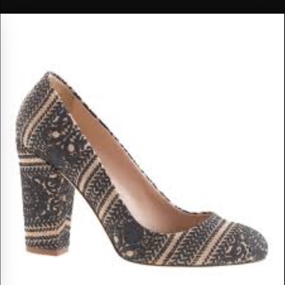 J Crew Blakey Stamped Pumps - black