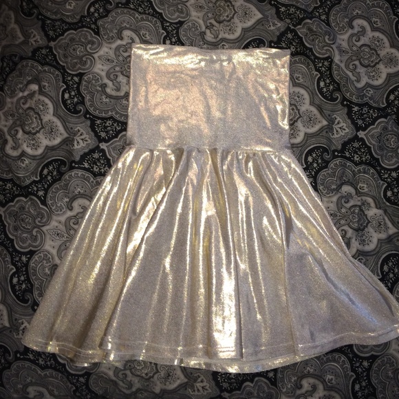 American Apparel Small skater dress gold