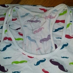 Multi color mustache top