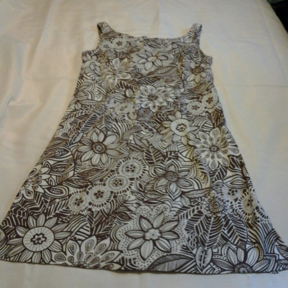Brown &white sun dress