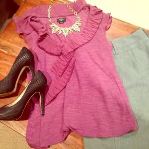 Anthropologie Mauve detailed top