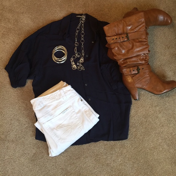 Express button down camp shirt