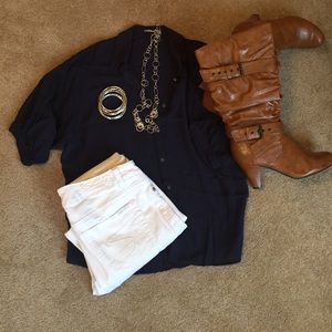 Express button down camp shirt