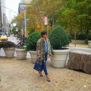 Leopard Print Faux Fur Coat