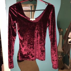 Red Velvet Long Sleeve Top