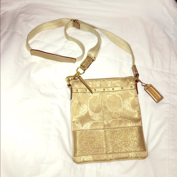 Coach gold cross body