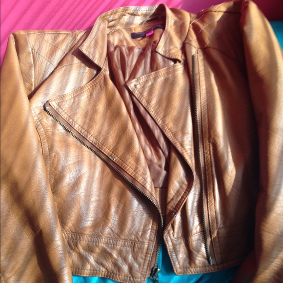 Plain half leather jacket cute with se cute jeans