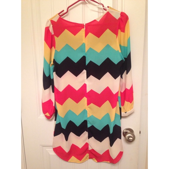 Multi Color Chevron Dress - Picture 2 of 2