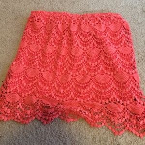 Pink Crochet Body-con skirt from Tobi