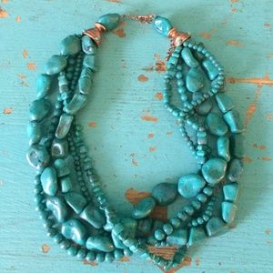 Turquoise Cluster Necklace
