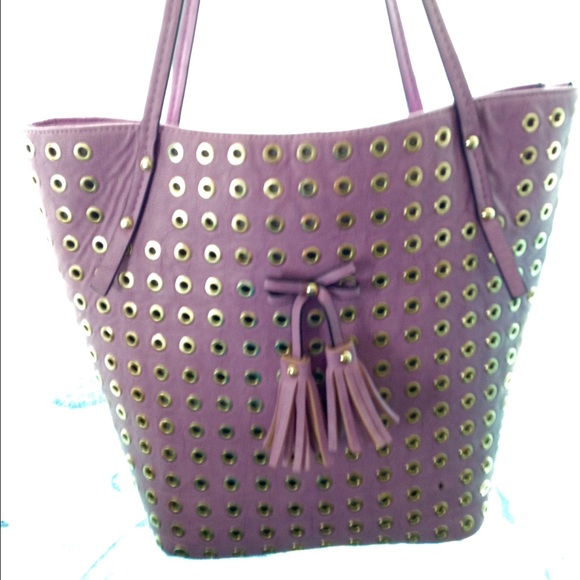 Purple and gold purse