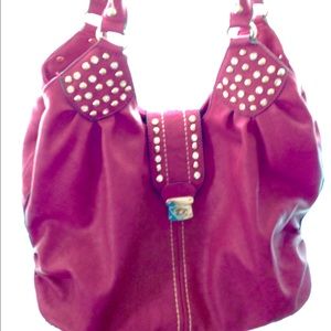 Hot pink studded purse