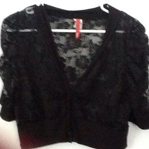 Black lace shrug