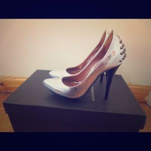 McQ silver patent leather bumps