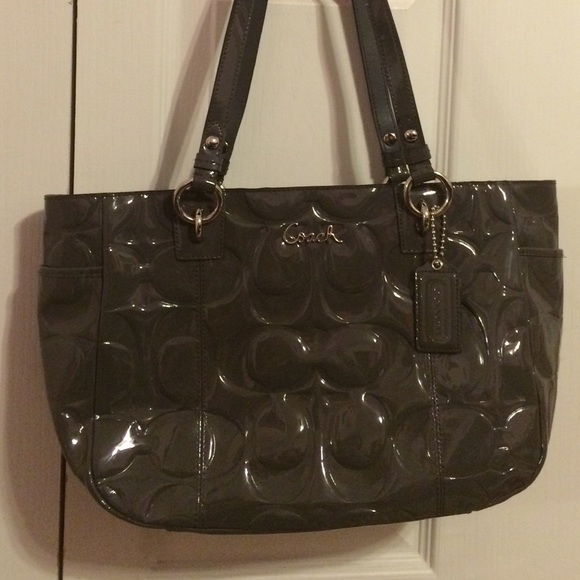 Authentic patent leather coach handbag &wristlet