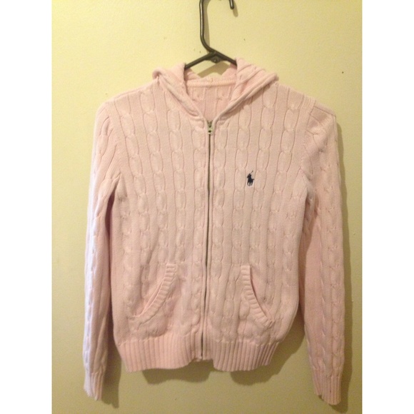 BABY PINK AND WHITE POLO HOODIE