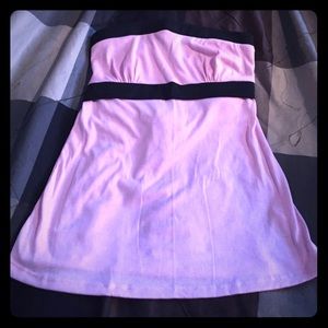 Pink and black tube top