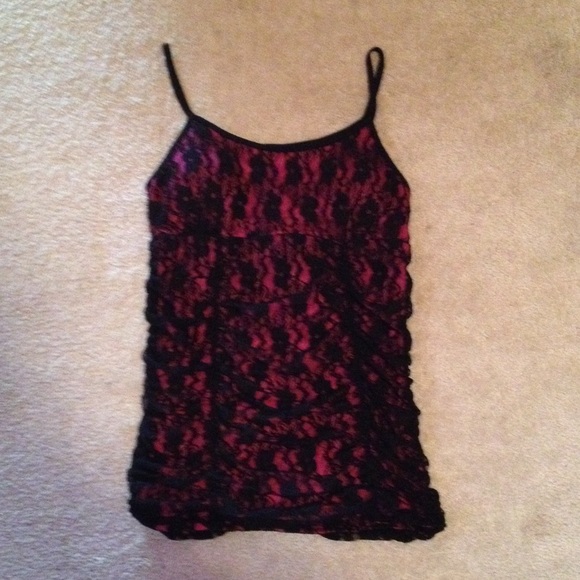 Pink with black lace top - Picture 2 of 2