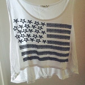 BRANDY MELVILLE American Flag Crop Top