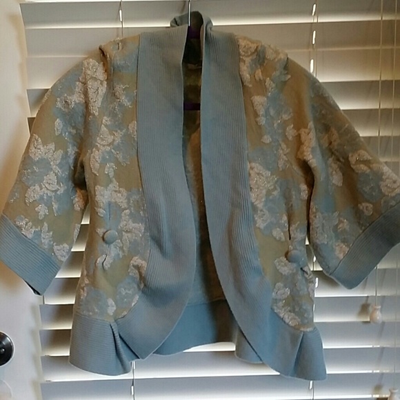 Rare blue and gold shimmer wool sweater by Moth