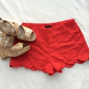 Red Scalloped Shorts