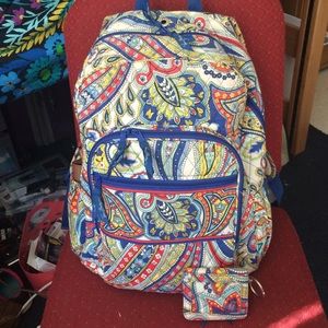 VERA BRADLEY Campus Backpack and ID Holder Bundle!