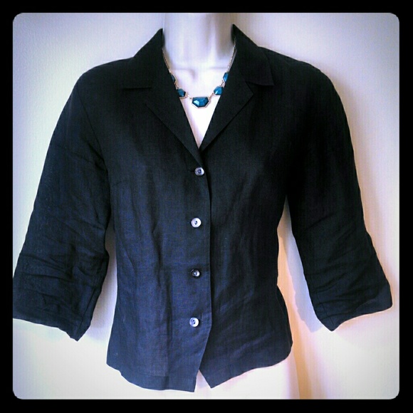 Black Linen Blazer