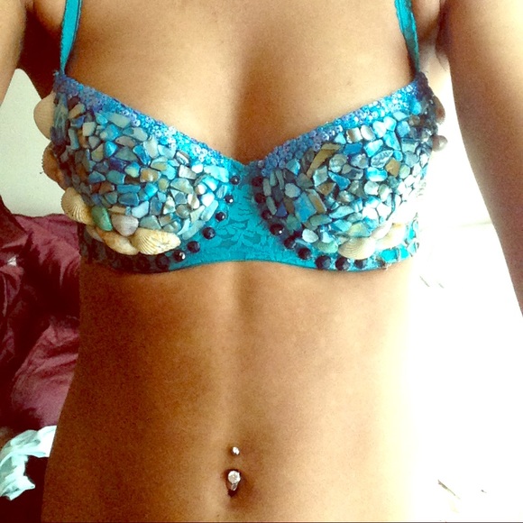 Handmade mermaid bra great for festivals