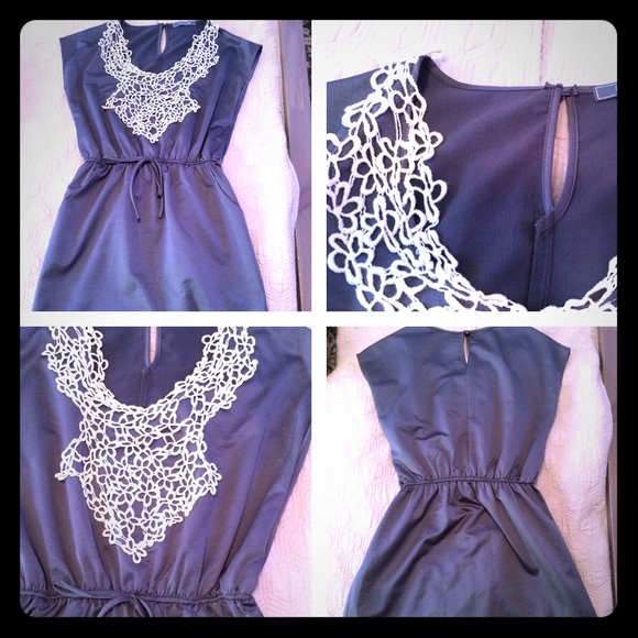 Modcloth gray silk dress by Peppermint, size Small