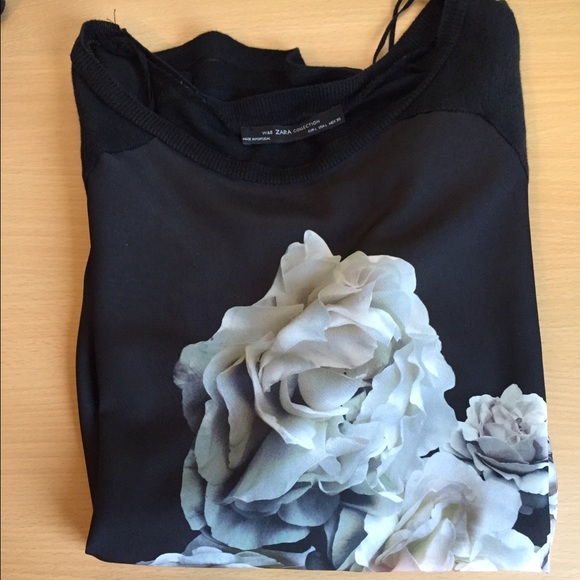Black Flower Design Top
