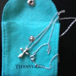 Tiffany Elsa Peretti Sterling Cross Necklace - EUC