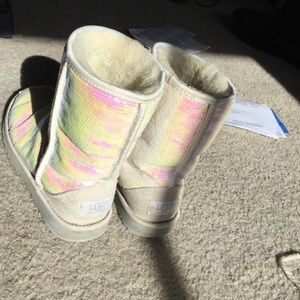 iridescent white uggs