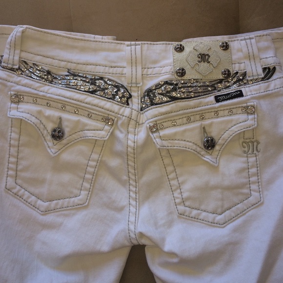 White Bootcut Miss Me Jeans