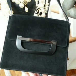 Gucci Suede Handbag Black NWT
