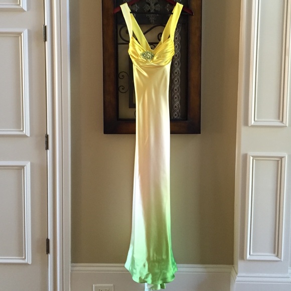 Canary yellow formal dress